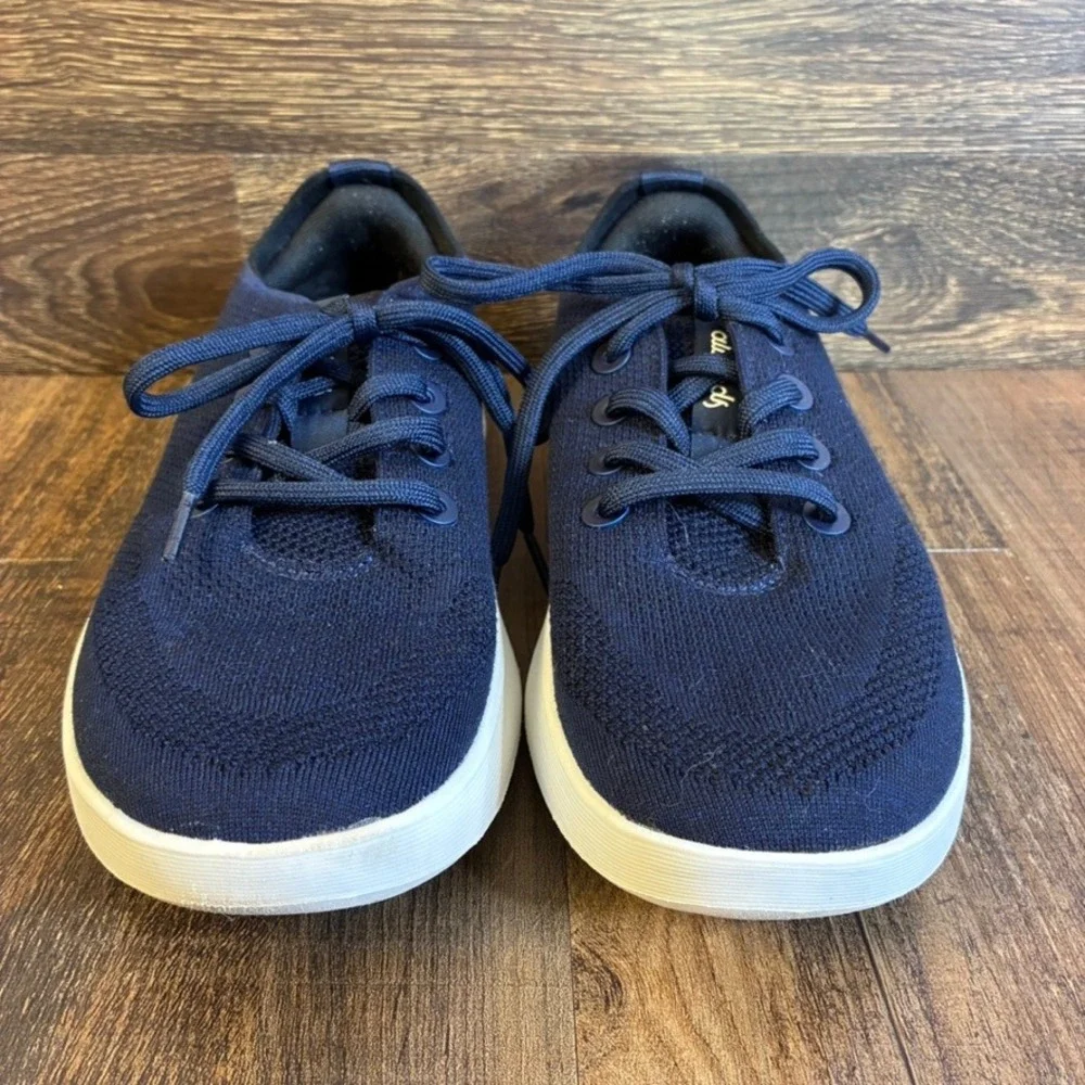 Allbirds Tree Runner Marine Blue White Knit Walking Shoes Womens Sz 9 Sneaker